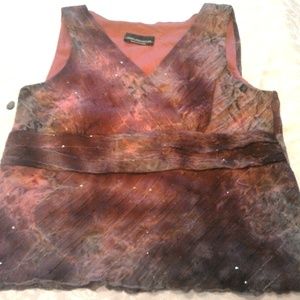 Purple Tie Die Sequin Top Lined